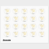 DANK JE WEL Goud Folie Moderne Script Trouwgunst Ronde Sticker (Vel)