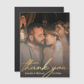 dank je wel , gouden kalligrafie bruiloft foto mag (Voorkant / Achterkant)