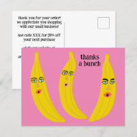 DANK JE WEL Grappige Bananen BESTELLING BEDANKT QR