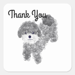Dank je wel Gray Podle #1 Stickers