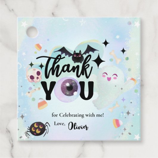 Dank je wel griezelig bedankjes labels (Voorkant)