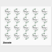Dank je wel groene bruiloft ronde sticker (Vel)