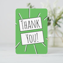 Dank je wel! Groene Whimsical Dank je wel kaart
