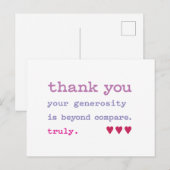 Dank je wel. Grootmoedigheid zonder weerga. Echt w Briefkaart (Voorkant / Achterkant)