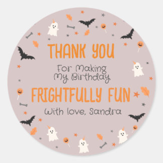 Dank je wel Halloween Birthday Ronde Sticker