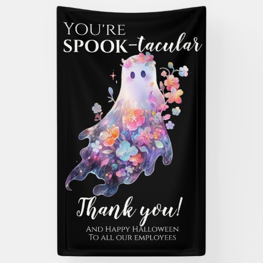 Dank je wel Halloween-medewerker Spandoek (Verticaal)
