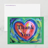 Dank je wel Hart Kunst Ansichtkaart Briefkaart (Voorkant / Achterkant)