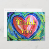 Dank je wel Hart Kunst Ansichtkaart Briefkaart (Voorkant / Achterkant)
