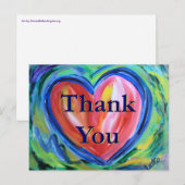 Dank je wel Hart Kunst Ansihtkaart Briefkaart (Voorkant / Achterkant)