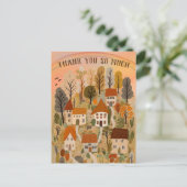 DANK JE WEL Herfst Liefelijk Dorps Illustratie Briefkaart (Staand voorkant)