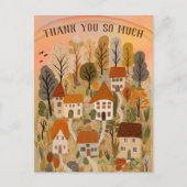 DANK JE WEL Herfst Liefelijk Dorps Illustratie Briefkaart (Voorkant)