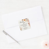 Dank je wel Herfst Wilde Bloemen Bruiloft Vierkante Sticker (Envelop)
