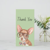 Dank je wel Hipster Chihuahua Bedankkaart (Staand voorkant)