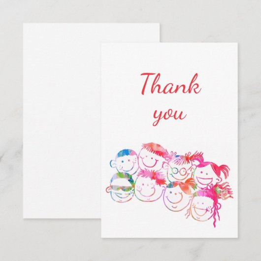 Dank je Wel Hulp bij de Kinderen Leraar Oppas Bedankkaart (Voorkant / Achterkant)