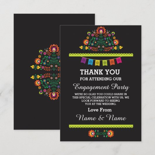 Dank je wel Huwelijksfeest Mexicaanse kaart (Voorkant / Achterkant)