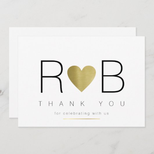 dank je wel , initialen en koppels , helder en ele kaart (Voorkant / Achterkant)