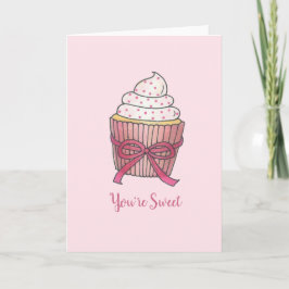 Dank je wel, je bent Sweet Pink Cupcake Valentijn Bedankkaart