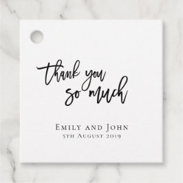 Dank je wel / je namen & bericht bruiloft bedankjes labels