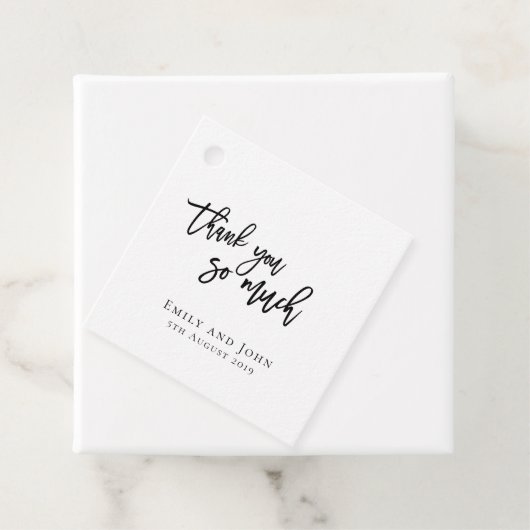 Dank je wel / je namen & bericht bruiloft bedankjes labels (In situ)