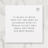 Dank je wel / je namen & bericht bruiloft bedankjes labels (Achterkant)