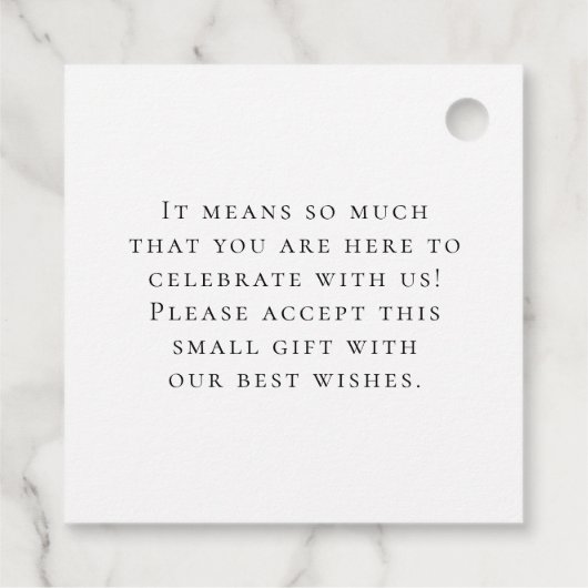 Dank je wel / je namen & bericht bruiloft bedankjes labels (Achterkant)