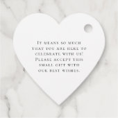 Dank je wel / je namen & bericht bruiloft bedankjes labels (Achterkant)