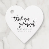 Dank je wel / je namen & bericht bruiloft bedankjes labels (Voorkant)