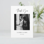 Dank je wel je opmerking Modern Wedding Foto Bedankkaart (Staand voorkant)