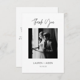 Dank je wel je opmerking Modern Wedding Foto Bedankkaart