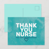 Dank je wel: Je wordt gewaardeerd in Turquoise Briefkaart (Voorkant / Achterkant)