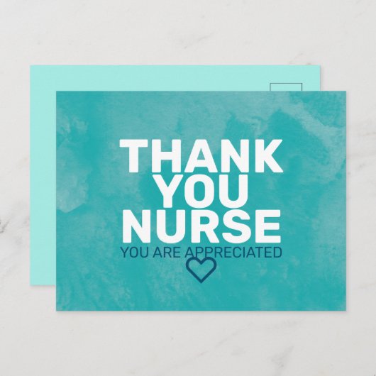 Dank je wel: Je wordt gewaardeerd in Turquoise Briefkaart (Voorkant / Achterkant)