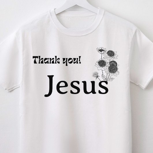 Dank je wel Jesus Floral Christelijk T-shirt