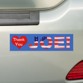 Dank je wel Joe! Blauw met vlag Bumpersticker (Op auto)