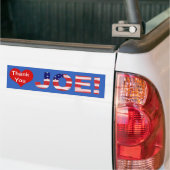 Dank je wel Joe! Blauw met vlag Bumpersticker (Op Truck)