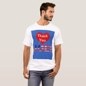 Dank je wel Joe! Blauw met vlag T-shirt (Voorkant volledig)