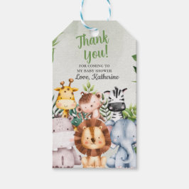 Dank je wel Jungle Safari Baby Dieren Shower Cadeaulabel