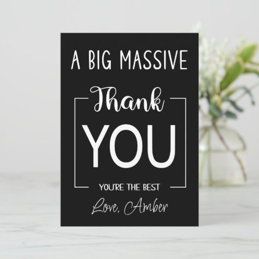 dank je wel , kaart . (Staand voorkant)