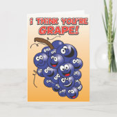 Dank je wel kaart, ik denk dat je druif bent! bedankkaart (Voorkant)