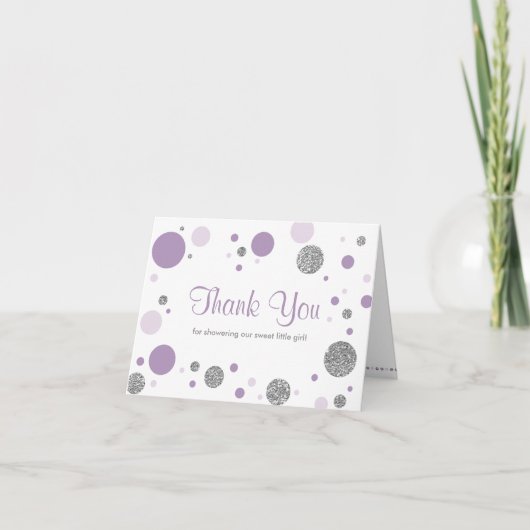 Dank je wel kaart, Oh Baby!, Paarse, Silver Kaart (Voorkant)