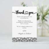 Dank je wel kaart, script dank je kaart, kant bedankkaart (Staand voorkant)