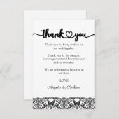 Dank je wel kaart, script dank je kaart, kant bedankkaart (Voorkant / Achterkant)