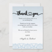 Dank je wel kaart, script dank je kaart, kant bedankkaart (Voorkant)