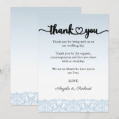 Dank je wel kaart, script dank je kaart, kant bedankkaart (Voorkant / Achterkant)