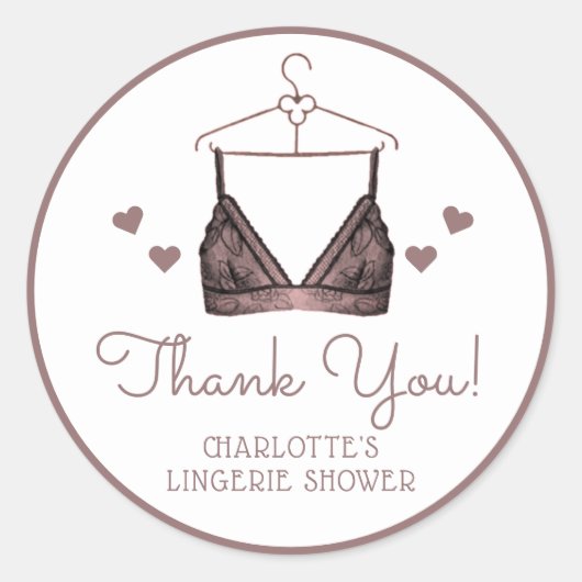 Dank je wel Kant Waterverf Lingerie Bruidsmeisjesf Ronde Sticker (Voorkant)