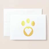 Dank je wel! Kat Paw hartverwarmingstoestel person Folie Kaarten (Voorkant met envelop)