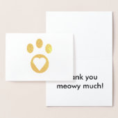 Dank je wel! Kat Paw hartverwarmingstoestel person Folie Kaarten (Display)