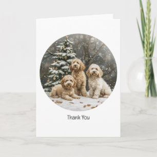 Dank je wel Kerst Goldendoodle Puppies Bedankkaart