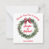 dank je wel : kerstfeest met rode groene bruiloft notitiekaartje (Voorkant)