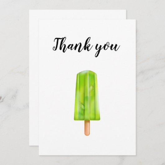 Dank je wel, kiwi popsicles wenskaart. bedankkaart (Voorkant / Achterkant)