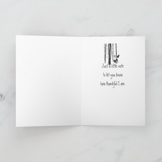 Dank je wel, kleine bosvos bedankkaart (Binnen)